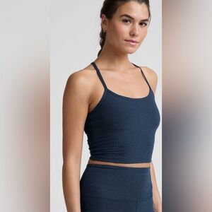 Beyond Yoga Blue Spacedye Slim Racerback Cropped Tank. Size Large.
